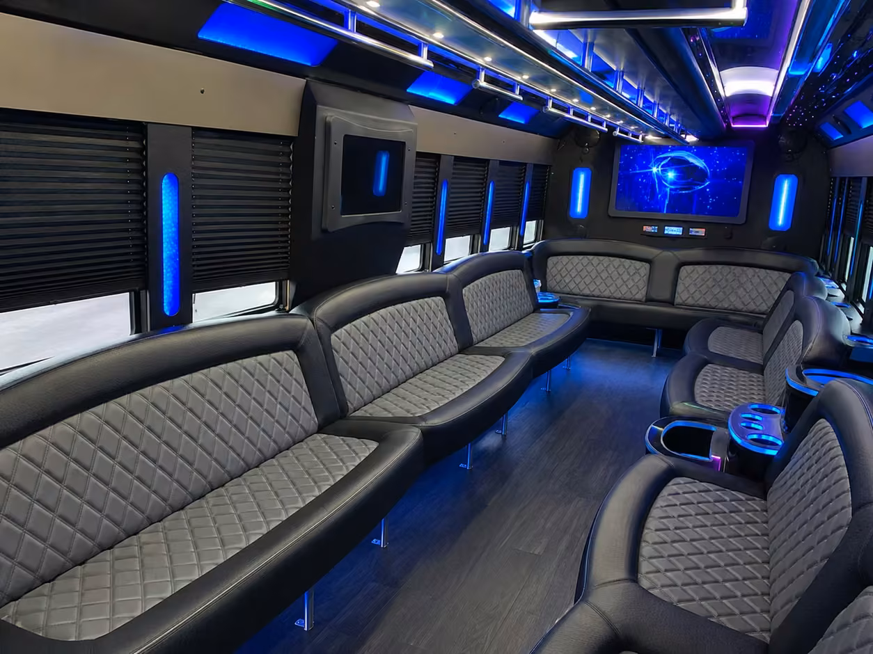 18 passenger party bus interior