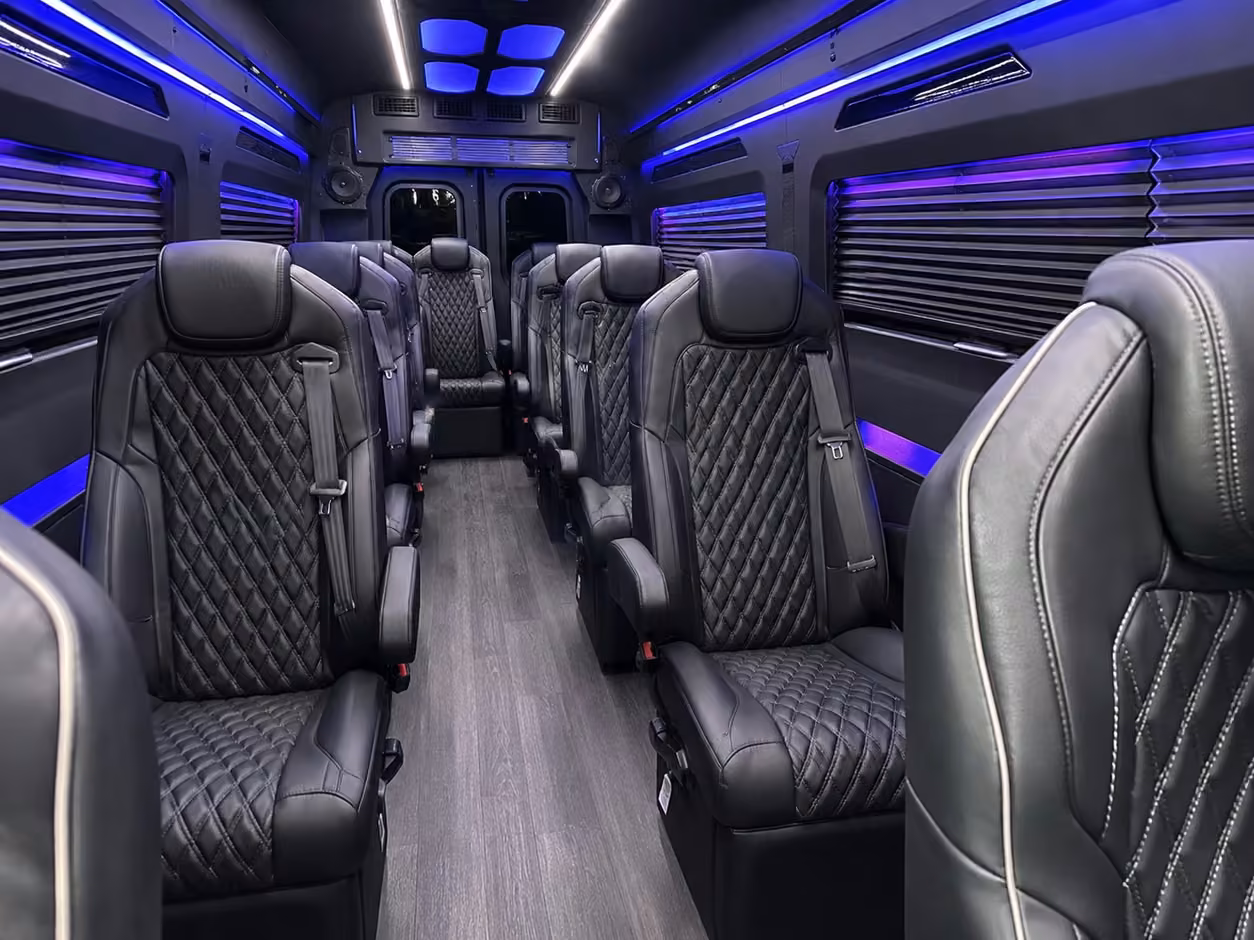 sprinter van rental with driver interior